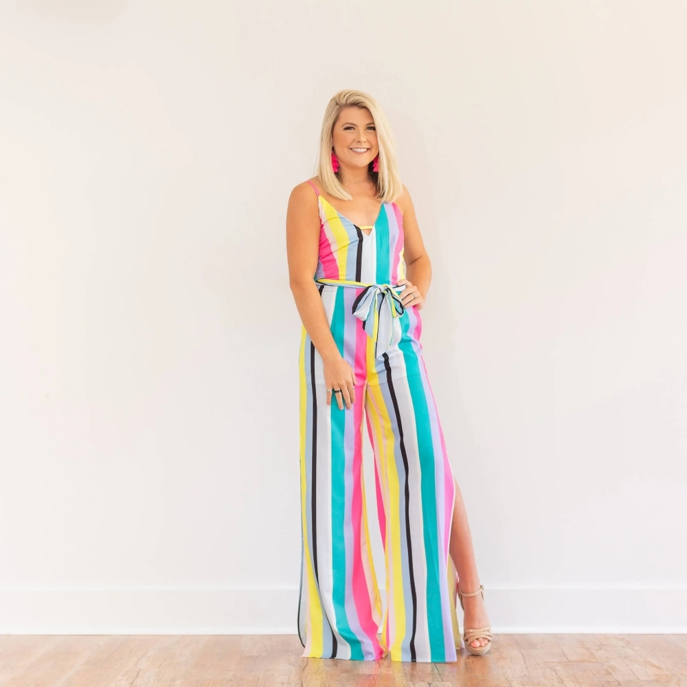 Multicolored Boutique Jumpsuit Medium